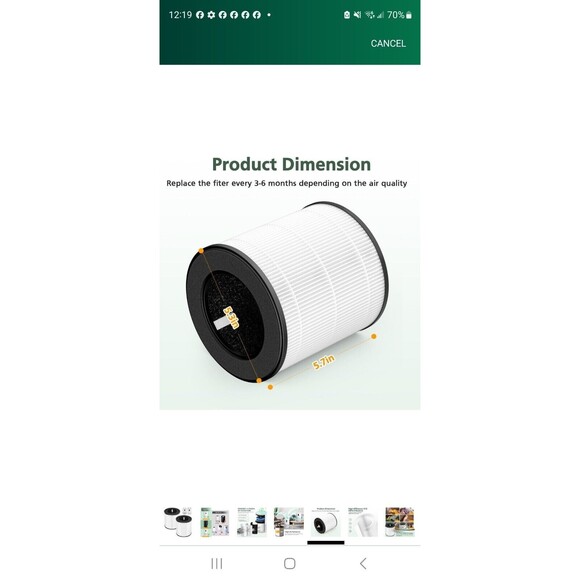 B-D02L Air Purifier Replacement Filter, Compatible with MOOKA and KOIOS... - Picture 5 of 12